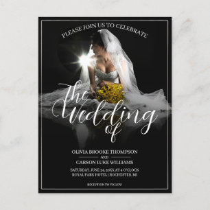 Hochzeitsankündigung mit Sitting Bride - Classic Feiertagspostkarte