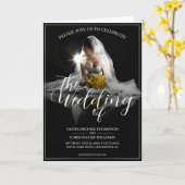 Hochzeitsankündigung mit Sitting Bride - Classic Karte (Gelbe Blume)