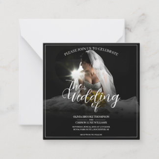 Hochzeitsankündigung mit Sitting Bride - Classic Mitteilungskarte