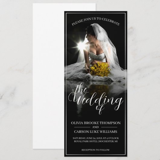 Hochzeitsankündigung mit Sitzbräune - Klassik (Vorne/Hinten)