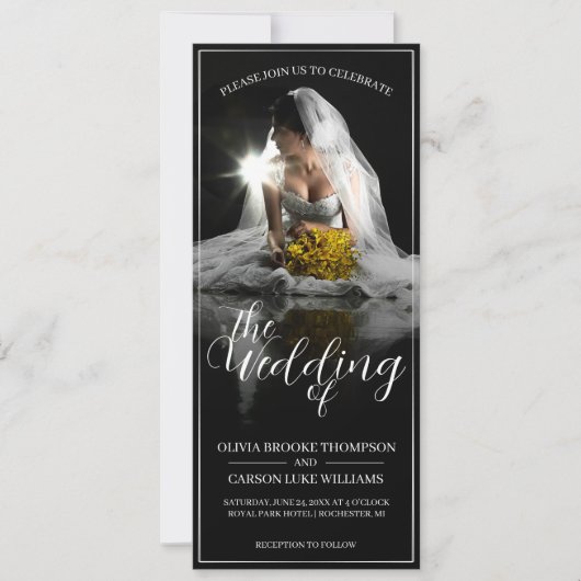 Hochzeitsankündigung mit Sitzbräune - Klassik (Vorderseite)