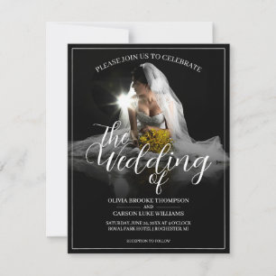 Hochzeitsankündigung mit sitzender Braut - Klassis