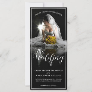 Hochzeitsankündigung mit sitzender Braut - Klassis