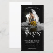 Hochzeitsankündigung mit sitzender Braut - Klassis (Vorne/Hinten)