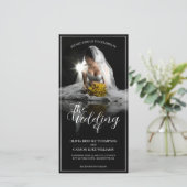 Hochzeitsankündigung mit sitzender Braut - Klassis (Stehend Vorderseite)
