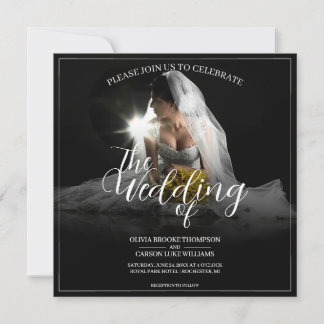 Hochzeitsankündigung mit sitzender Braut - Klassis