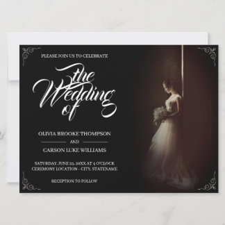 Hochzeitsankündigung mit stehender Braut - Klassik