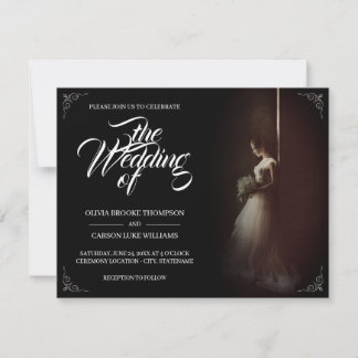 Hochzeitsankündigung mit stehender Braut - Klassik