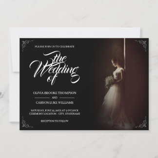 Hochzeitsankündigung mit stehender Braut - Klassik
