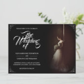 Hochzeitsankündigung mit stehender Braut - Klassik (Stehend Vorderseite)