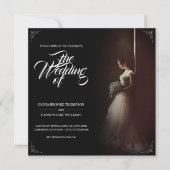 Hochzeitsankündigung mit stehender Braut - Klassik (Vorderseite)