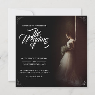 Hochzeitsankündigung mit stehender Braut - Klassik