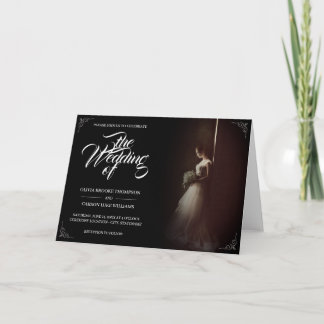 Hochzeitsankündigung mit stehender Braut - Klassik Karte