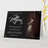 Hochzeitsankündigung mit stehender Braut - Klassik Karte (Gelbe Blume)