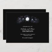 Hochzeitsankündigung Moody Black Floral Ankündigung (Vorne/Hinten)