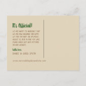 Hochzeitsankündigung nur verheiratete Gebirgsbäume Ankündigungspostkarte (Rückseite)