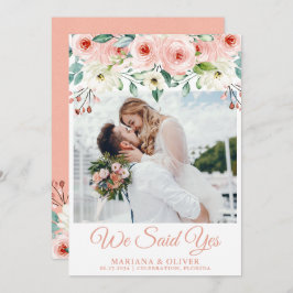 Hochzeitsankündigung Peach White Floral Einladung