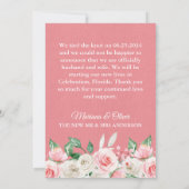 Hochzeitsankündigung Pink Peach Weiße Blüte Einladung (Rückseite)