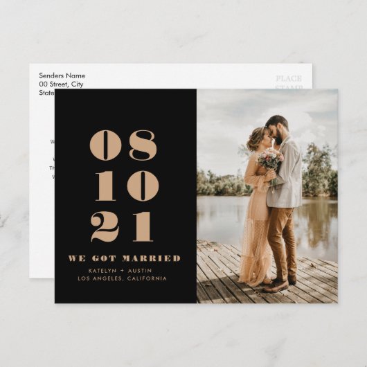 Hochzeitsankündigung Postkarte (Vorne/Hinten)