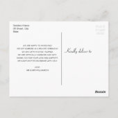 Hochzeitsankündigung Postkarte (Rückseite)