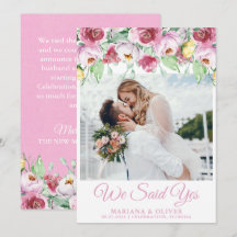 Hochzeitsankündigung Rosa Aquarellblume