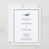 Hochzeitsankündigung Save the Date in Blauer Musch (Vorderseite)