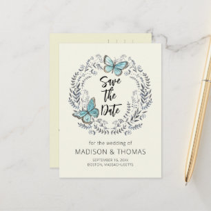 Hochzeitsankündigung Schmetterling Kranz Ankündigungspostkarte