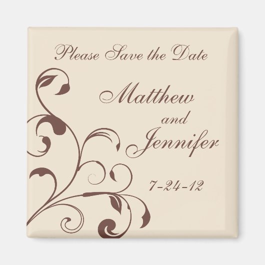 Hochzeitsankündigung Speichern Sie das Date Magnet (Vorne)