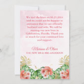 Hochzeitsankündigung Tropische Blume Gold Einladung (Rückseite)