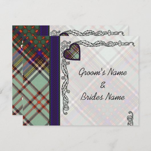 Hochzeitsankündigung UAWG Anderson Tartan Einladung (Vorne/Hinten)