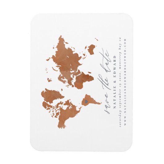 Hochzeitsankündigung über Rostwasserfarbe Magnet (Vertikal)