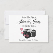 Hochzeitsankündigung Vintage-Kamera Fotograf