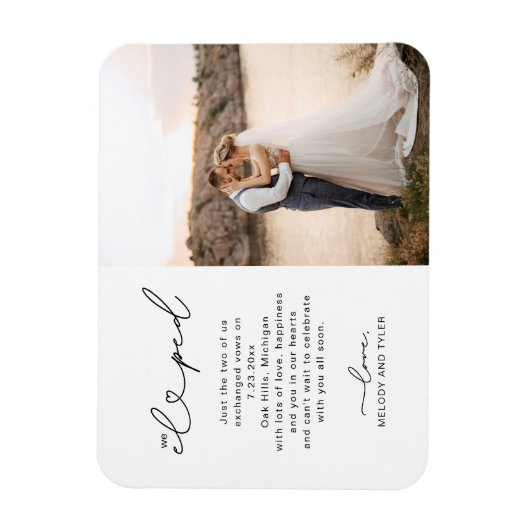 Hochzeitsankündigung Wir haben Skriptfotokarte aus Magnet (Vertikal)