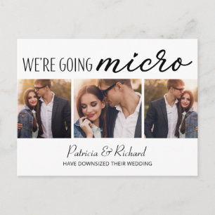 Hochzeitsankündigung zum Downsizing Cute 3 Foto Postkarte
