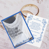 Hochzeitsankündigungskarte Blaue Saphir-Glocken
