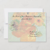 Hochzeitsannahmekarte, Van-Gogh-Sonnenblumen RSVP Karte (Vorderseite)