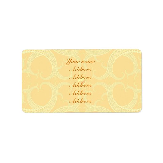 Hochzeitsanschrift - Cream Ivory Gold Pattern Adressaufkleber (Vorne)