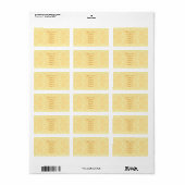 Hochzeitsanschrift - Cream Ivory Gold Pattern Adressaufkleber (Vorne)