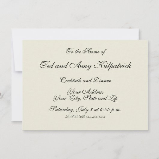 Hochzeitsantike Spitzen Linen Weiße klassische Hüb Einladung (Rückseite)