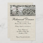 Hochzeitsantike Spitzen Linen Weiße klassische Hüb Einladung (Vorne/Hinten)