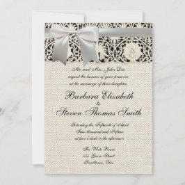 Hochzeitsantike Spitzen Linen Weiße klassische Hüb Einladung