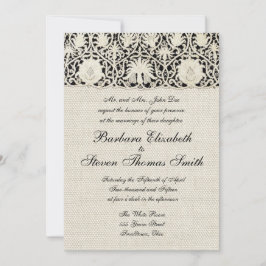 Hochzeitsantike Spitzen Linen Weiße klassische Hüb Einladung