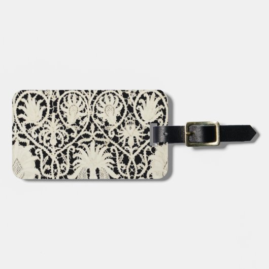 Hochzeitsantike Spitzen Linen Weiße klassische Hüb Gepäckanhänger (Vorderseite horizontal)