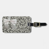 Hochzeitsantike Spitzen Linen Weiße klassische Hüb Gepäckanhänger (Vorderseite horizontal)