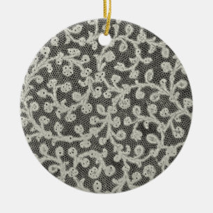 Hochzeitsantike Spitzen Linen Weiße klassische Hüb Keramikornament