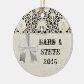 Hochzeitsantike Spitzen Linen Weiße klassische Hüb Keramikornament (Links)