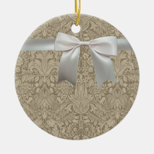 Hochzeitsantike Spitzen Linen Weiße klassische Hüb Keramikornament (Vorne)