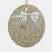 Hochzeitsantike Spitzen Linen Weiße klassische Hüb Keramikornament (Links)