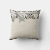 Hochzeitsantike Spitzen Linen Weiße klassische Hüb Kissen (Rückseite)