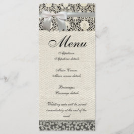 Hochzeitsantike Spitzen Linen Weiße klassische Hüb Menükarte